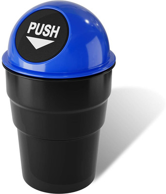 Eagean Mini car Trash can, Small Automatic Portable Trash can with lid Plastic Dustbin(Black)
