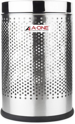 A-ONE Open Perforated Bin | SS 202 Trash Can | Multipurpose Wastebasket 7x10Inch,6L Stainless Steel Dustbin(Silver)