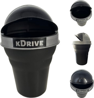 kdrive car trash bin can holder dustbin | Car dustbin with lid | portable car trash can Plastic Dustbin(Black)