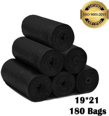 CLARIPLUS Black Biodegradable 19x21 pack of 6 (180 Bags) Medium 18 L Garbage Bag (180 Bags) Medium 18 L Garbage Bag (180Bag ) Medium 18 L Garbage Bag  Pack Of 180(180Bag )