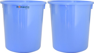 HOMESTIC Plastic Open Dustbin, Trash Bin, Garbage Bin, Waste Bin, 5Ltr Pack of 2 (Blue) Plastic Dustbin(Blue, Pack of 2)