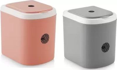 N H Enterprise Mini Waste Bin Disposal Dustbin for Car Office Desk & Home Use (15cm*15cm*10cm) Plastic Dustbin(Multicolor, Pack of 2)