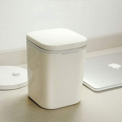 Marrone esktop Garbage Box Table Dustbin Sundries Barrel Bins Microfibre Dustbin(White)