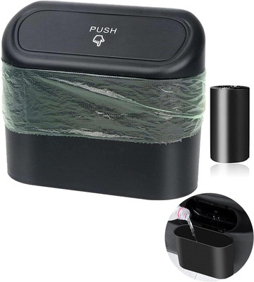 dreamenterprise Car Trash Can with Lid, Mini Vehicle Organizer Bin, Small Garbage Can Plastic Dustbin(Multicolor)