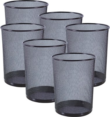 Goodwill Tech Medium Metal Mesh Dustbin for Home, School, Bedroom, Kitchen, Office 12 LTR Iron Dustbin(Black, Pack of 6)