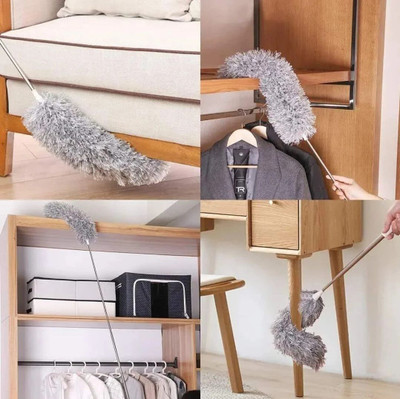 DeoDap MicroFiber Feather Ceiling Duster | Bendable & Extendable Fan Cleaning Duster | Wet and Dry Duster