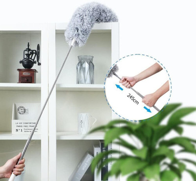 SUNCLOCK Cleaning Brush Feather Microfiber Duster with Extendable Rod Dust Cleaner KH_1 Wet and Dry Duster