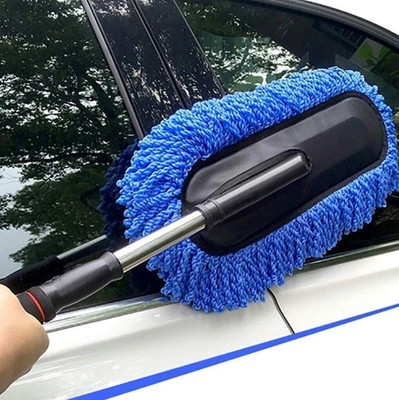 AUTOCOSMIC Car Duster Multipurpose Microfiber Wash Brush With Extendable Wet and Dry Duster
