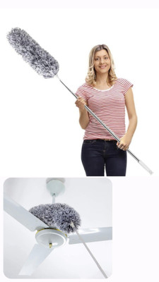 SHREEHARI Microfiber 100 inch ExtensionPole with Cleaning Fan High Ceiling Wet&Dry Duster Wet and Dry Duster
