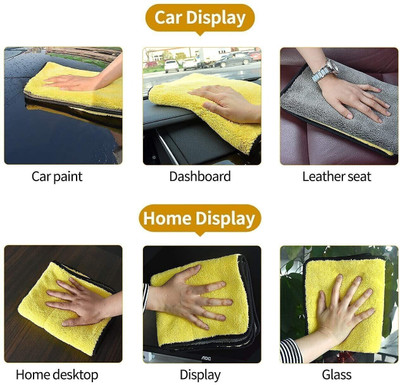 DECORHUB Microfiber Vehicle Washing  Cloth(Pack Of 5, 600 GSM)