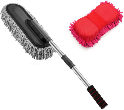HM EVOTEK 1 Microfiber Vehicle Washing Sponge & 1 Microfiber Car Cleaning Duster Combo Wet and Dry Duster Set(Pack of 2)