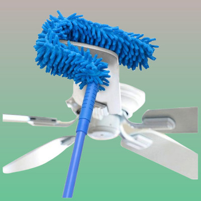 Trotron Foldable Ultra-Soft Microfiber Fan Duster Brush and Telescopic Rod Wet and Dry Duster