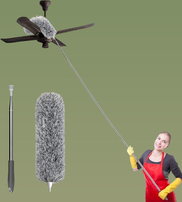 Fyxira Telescopic 100in Fan Cleaner Ceiling Mop for High Ceiling Wet and Dry Duster