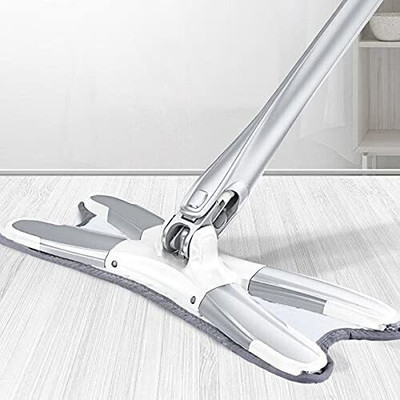 ASHGUJ X Shape Mop Microfiber Pads for Floor Cleaning with Squeezer 360 Degree Wet and Dry Duster