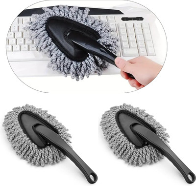 aksmit Extendable Handle Microfibre Brush, Scratch-Free Interior Exterior Cleaning Tool Wet and Dry Duster(Pack of 2)