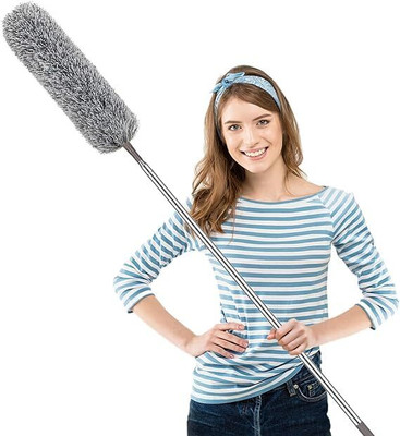 DEEJET Flexible Head Microfiber Feather Duster with Extendable Telescopic Pole Wet and Dry Duster