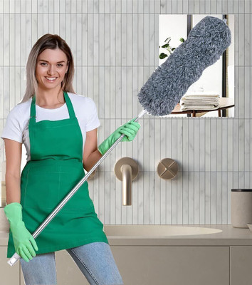INDIWARRIOR Cleaning High Ceiling Fan Microfiber Feather Telescoping 100inch Extension Pole Wet and Dry Duster