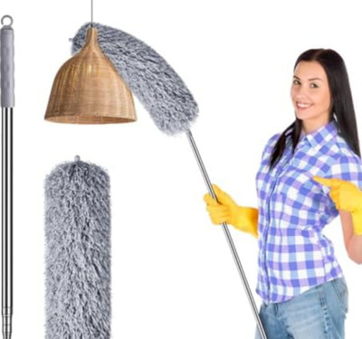 SHIVTRADRE Microfiber Feather Duster Bendable & Extendable Fan Cleaning Duster Dry Duster Set