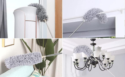 SUNCLOCK Cleaning Brush Feather Microfiber Duster with Extendable Rod Dust Cleaner KH_1 Wet and Dry Duster