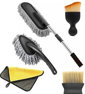 ZIVINI 05 PCS Super Soft Microfiber Car Cleaning Brush Ideal as Mop Duster Set Wet and Dry Duster Set(Pack of 5)