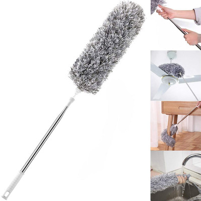 Q7 BRAND Upgraded Long Handle Microfiber Feather Ceiling Duster for Dust Cleaning Wet and Dry Duster