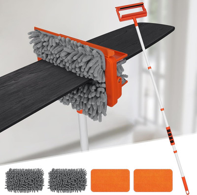 BVM 3 in 1 Fan Cleaner Duster with Long Handle for Ceiling Fan Blade Strip Mop(Multicolor)