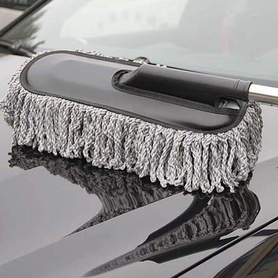 SUKHAD Super Soft Microfiber Car Duster Exterior with Extendable Handle Wet and Dry Duster