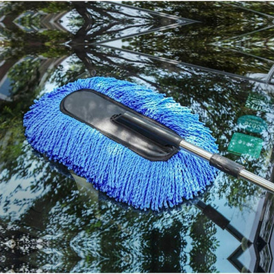 Aadikart Car Cleaning Brush Mop Adjustable Car Duster Wet and Dry Duster