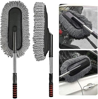 HIYARAM Telescopic Car Wax Drag Nano Fiber Car Wash Brush Car Dusting Tool Car Mop Wet and Dry Duster