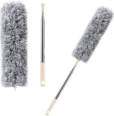 Uniquecartel Microfiber 100 inch ExtensionPole with Cleaning Fan High Ceiling Microfibre Wet and Dry Brush(Grey)