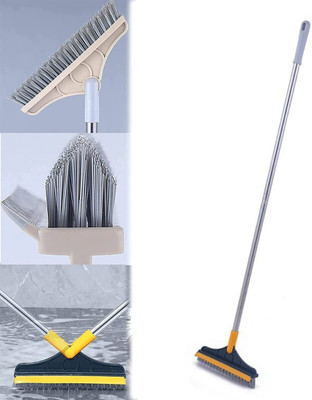 ASHGUJ Bathroom Cleaning Brush with Wiper 2 in 1 Tiles Cleaning Brush M01 Wet and Dry Duster