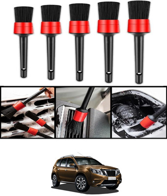 CCMM Universal Red/Black Wet & Dry Cleaning Brushes Set Of 5 For Car-265 Wet and Dry Duster Set