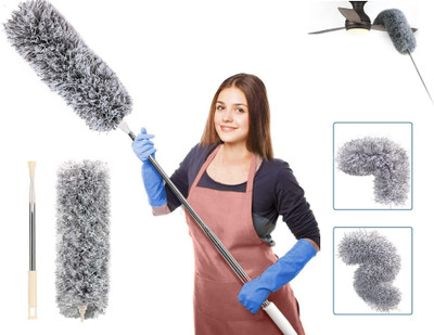 INDIWARRIOR Duster Cleaner Feather Microfiber Duster with Extendable Rod Wet and Dry Duster