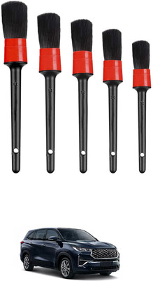 monolive Universal Red/Black Reusable & Waterproof Car Cleaning Brushes Set Of 5-154 Wet and Dry Duster Set