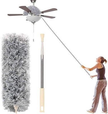 KHISKOLI BRAND Upgraded Long Handle Microfiber Feather Ceiling Duster for Dust Cleaning Wet and Dry Duster