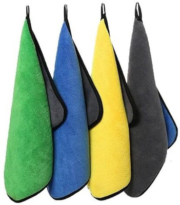 NEERAK NEERAK Microfiber Vehicle Washing Cloth (Pack Of 4, 800 GSM) Wet and Dry Duster Set(Pack of 4)