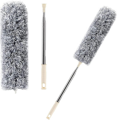 draval Stainless Steel Extendable Feather Duster 30 to 100 Inches,Reusable Washable Wet and Dry Duster