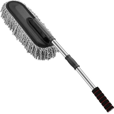 Uratech Super Soft Microfiber Car Duster Exterior with Extendable Handle Wet and Dry Duster
