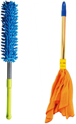 VIMAL Microfiber Duster and Golden Handle Dust Mop Combo Set Wet and Dry Duster Set(Pack of 2)