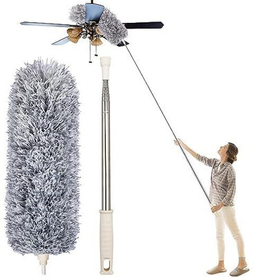 COSYSMART Duster Bendable & Extendable Fan Cleaning Duster with 100 inches Expandable Pole Wet and Dry Duster Set