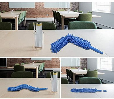 SVT Household Brush Feather Microfiber Duster with extendable Rod Dust cleaner Wet and Dry Duster Set
