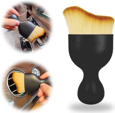 ZEDFIBER CAR Interior Softhair Brush Car Cleaning Dust Collectors Microfibre Microfibre Wet and Dry Brush(Black)