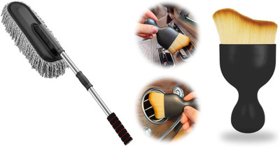 RBGIIT Mini Car Cleaning Brush with long Handle & Dust Car AC Vent Dashboard Cleaner K0(2 x 50 ml)