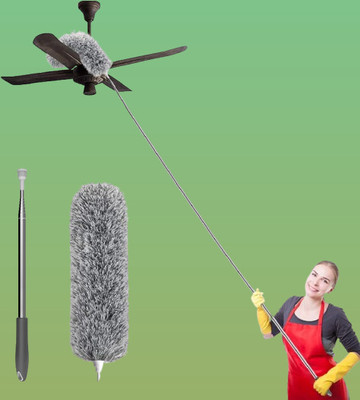 Mejket Telescopic 100in Fan Cleaner Multi-Purpose Mop for Ceiling Wet and Dry Duster