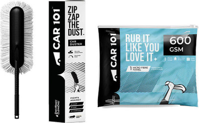 CAR101 Zip Zap Duster Infusion + Microfiber Cleaning Cloth (Pack of 1) 600 GSM, 60x35cm Wet and Dry Duster(Pack of 2)