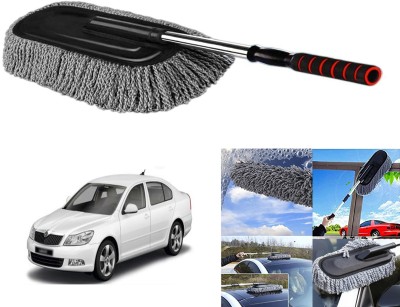 FLYPRO Super Soft Microfiber Car Duster Exterior with Extendable Handle Wet and Dry Duster