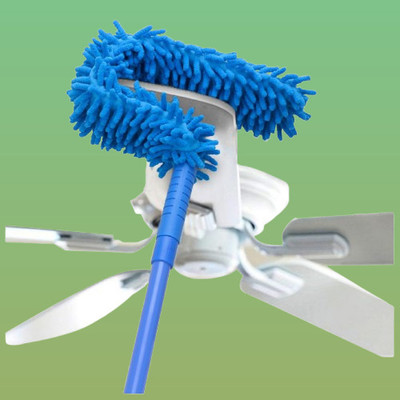 Wvatne Flexible Microfiber Fan Cleaning Duster Brush with Telescopic Rod Wet and Dry Duster
