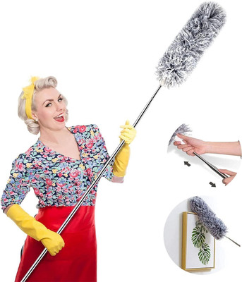 KANTHEE ENTERPRISE 100 Inch Long Handle Microfiber Feather Ceiling Wet and Dry Duster