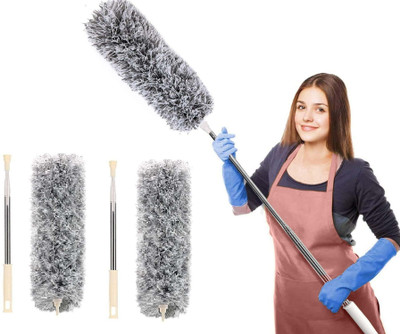 GLOBLTRADER Microfiber Feather Duster Bendable & Extendable Fan Cleaning Duster Wet and Dry Duster(Pack of 2)