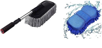 mega shine Car Cleaning Brush Ideal as Mop Duster, Washing Brush with Long Handle, Wet and Dry Duster